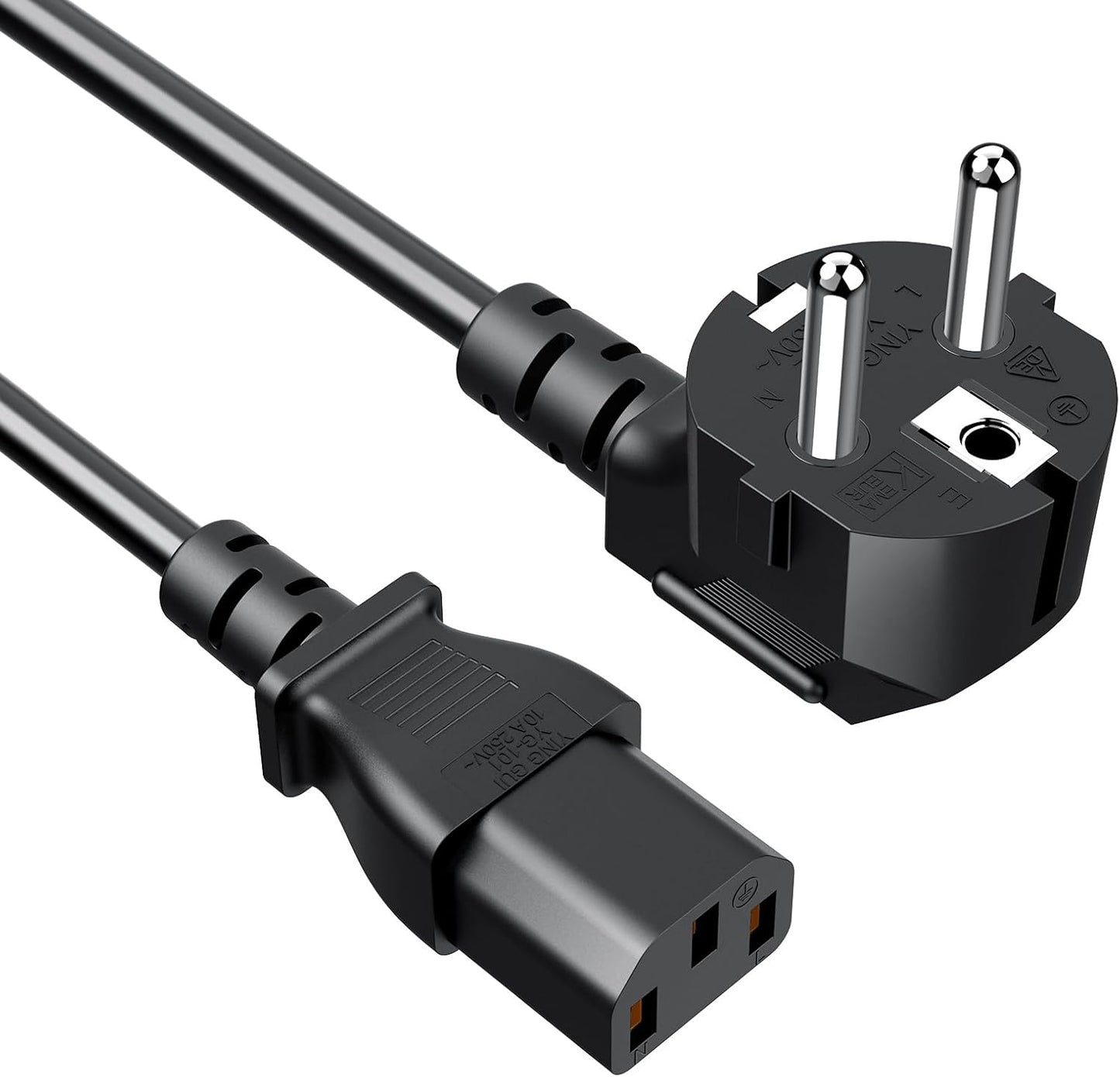 Kaltgerätekabel 2M PC Stromkabel Netzkabel Power Cable für Computer Monitor Bildschirm LG Vizio TV Epson Drucker Beamer ION Pathfinder Guitar Amp Sprecher IEC C13 Buchse Kaltgerätebuchse Schwarz