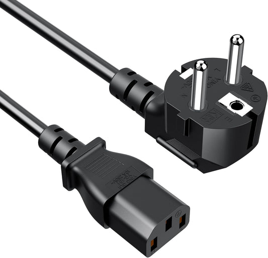 Kaltgerätekabel 2M PC Stromkabel Netzkabel Power Cable für Computer Monitor Bildschirm LG Vizio TV Epson Drucker Beamer ION Pathfinder Guitar Amp Sprecher IEC C13 Buchse Kaltgerätebuchse Schwarz