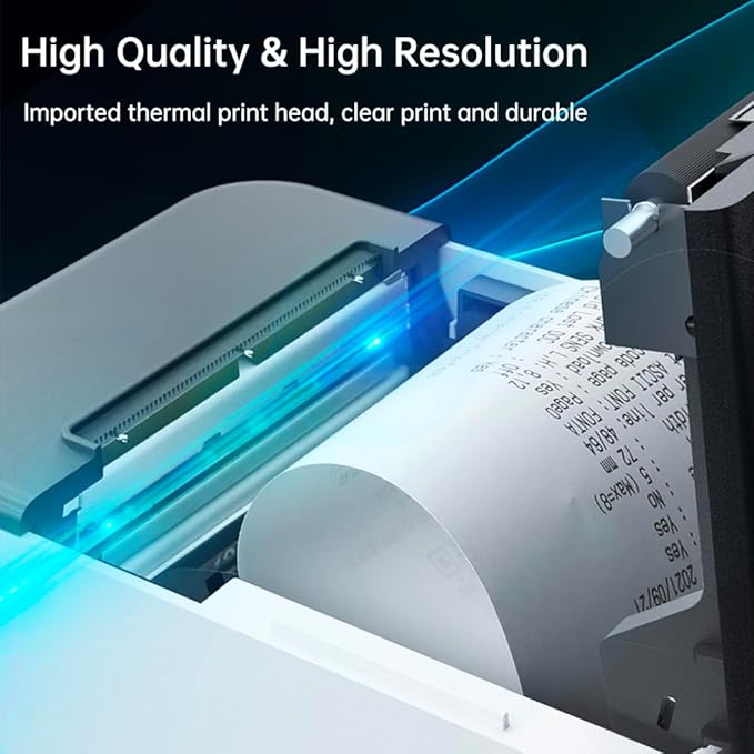 Thermodrucker ITPP072 Bondrukcer 80mm Belegdrucker POS-Drucker mit USB+LAN-Anschluss