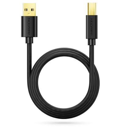 deleyCON 5m USB 2.0 Datenkabel Druckerkabel Scannerkabel - USB A-Stecker zu USB B-Stecker für Drucker Scanner Printer - Schwarz