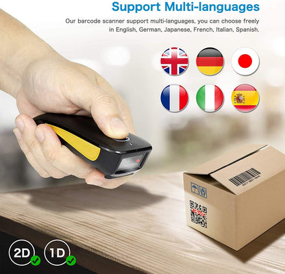 NETUM C750 Wireless Barcode Scanner Bluetooth Kompatibel Kleine Tasche USB 1D 2D QR Code Scanner für Inventar